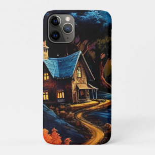 Case-Mate iPhone Case Cottage Coquet à Noël sous une Lune Radieuse