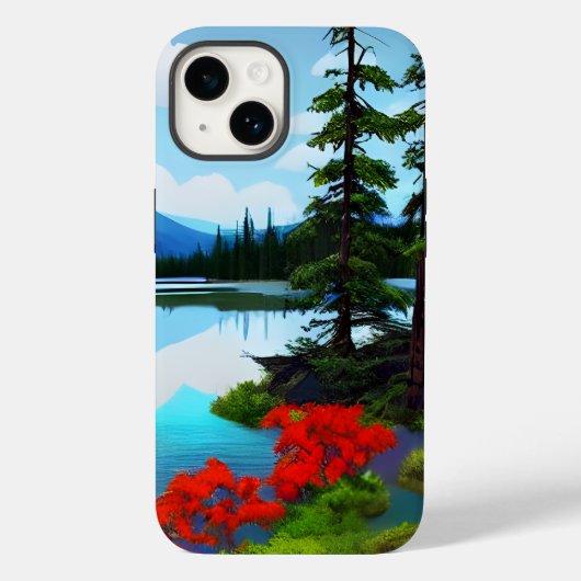 Coques Case-Mate iPhone Cottage Country Lake View (Verso)