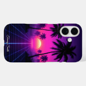 Coques Case-Mate iPhone Couché de soleil Synthwave Rétro - Vibe Vaporwave  (Verso (horizontal))