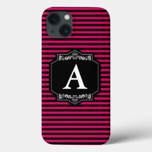 Coques Pour iPhone Couche iPhone 8/7, Tough Bandes Pink Monogramme