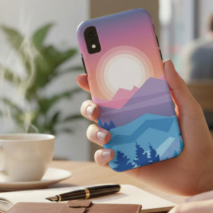 Case-Mate iPhone Case Coucher de soleil abstrait sur la montagne