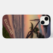 Coques Case-Mate iPhone Coucher de soleil adorable sur la plage avec des p (Verso (horizontal))
