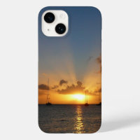 Coucher de soleil avec voiliers Paysage tropical P