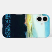 Coques Case-Mate iPhone Coucher de soleil bleu (Verso (horizontal))