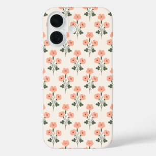 Coques iPhone 16 Coucher de soleil chaud Botanique Floral Vintage