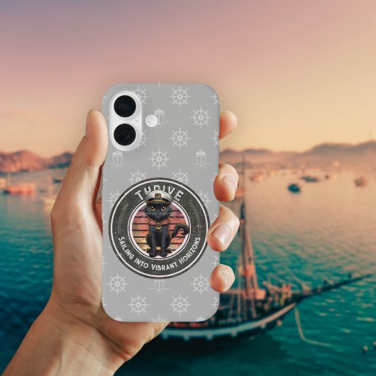 Coques Case-Mate iPhone Coucher de soleil de chat noir : un voyage pour le