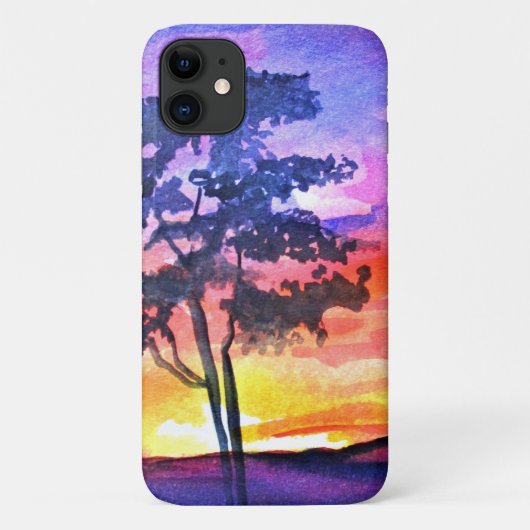Coques Case-Mate iPhone Coucher de soleil Dream paysage aquarelle art (Dos)