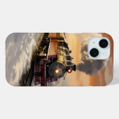 Coques Case-Mate iPhone Coucher de soleil en hiver et train (Verso (horizontal))