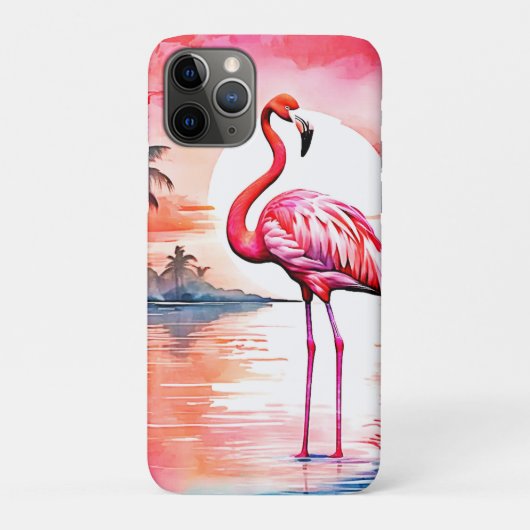 Coques Case-Mate iPhone Coucher de soleil Flamant rose rose (Dos)