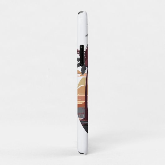 Coques Case-Mate iPhone Coucher de soleil hawaïen avec palmier. (Dos/Droite)