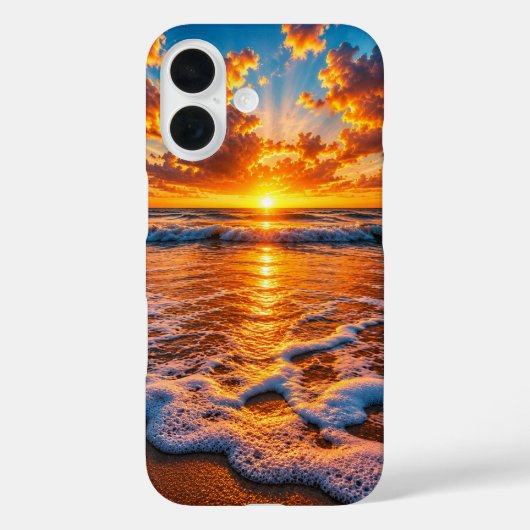 Coques Case-Mate iPhone Coucher de soleil océanique doré dramatique, paysa (Verso)