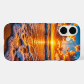 Coques Case-Mate iPhone Coucher de soleil océanique doré dramatique, paysa (Verso (horizontal))