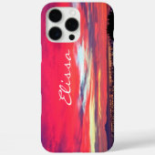 Coques Case-Mate iPhone Coucher de soleil rose chaud Paysage côtier Nom du (Verso)
