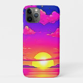 Coques Case-Mate iPhone Coucher de soleil rose et violet (Dos)