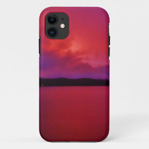 Coque Case-Mate Pour iPhone Coucher de soleil rose vif sur le lac Arrowhead