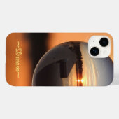 Coques Case-Mate iPhone Coucher De Soleil Sur La Boule De Cristal D'Eau - (Verso (horizontal))