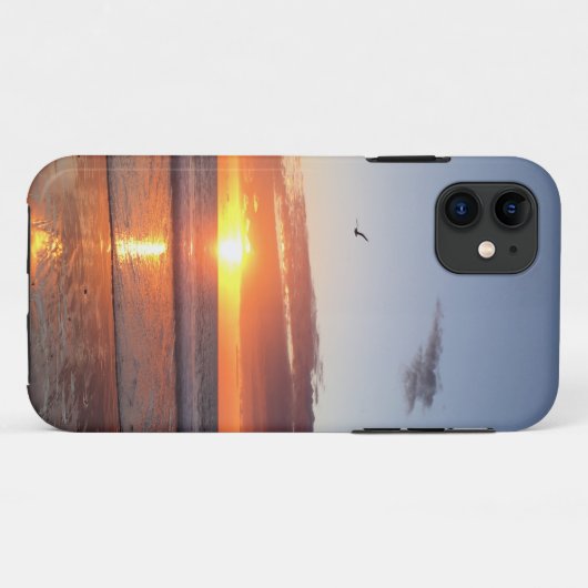 Coques Case-Mate iPhone Coucher de soleil sur la plage (Dos (Horizontal))
