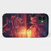 Coques Case-Mate iPhone Coucher de soleil sur la plage de l'île aux palmie (Dos (Horizontal))