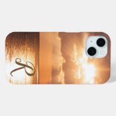 Coques Case-Mate iPhone Coucher de soleil sur le golfe du Mexique Monogram (Verso (horizontal))