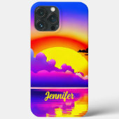 Coques Case-Mate iPhone Coucher de soleil sur l'eau Signature  (Verso)