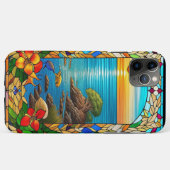 Coques Case-Mate iPhone Coucher de soleil sur un rivage rocheux (Dos (Horizontal))