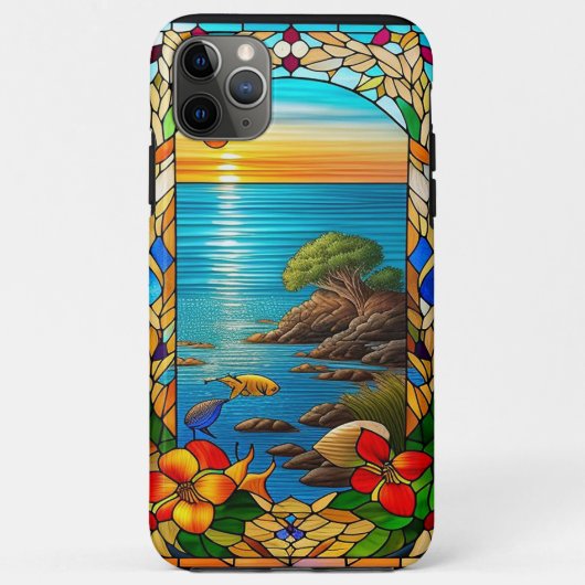 Coques Case-Mate iPhone Coucher de soleil sur un rivage rocheux (Dos)