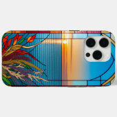 Coques Case-Mate iPhone Coucher de soleil sur un rivage rocheux (Verso (horizontal))