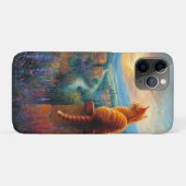 Coques Case-Mate iPhone Coucher de soleil toscan avec un chat roux (Dos (Horizontal))