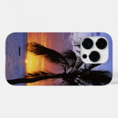 Coques Case-Mate iPhone Coucher de soleil tropical avec palmier, (Verso (horizontal))