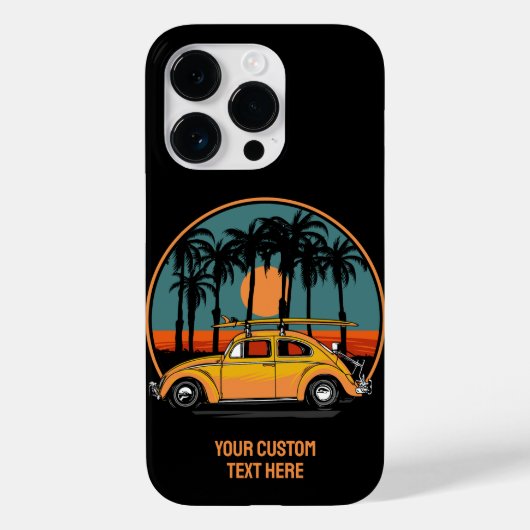 Coques Case-Mate iPhone Coucher de soleil Tropical de texte personnalisé (Verso)