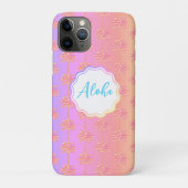 Coques Case-Mate iPhone Coucher de soleil tropical rose Aloha Palm Tree (Dos)