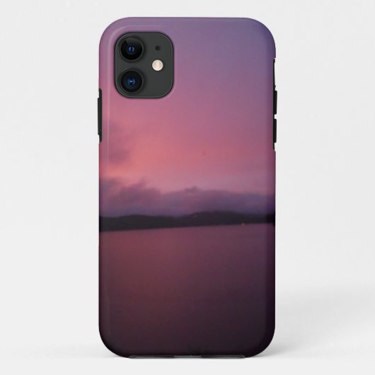 Coques Case-Mate iPhone Coucher de soleil violet sur le lac Arrowhead (Dos)