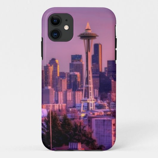 Coques Case-Mate iPhone Coucher du soleil derrière l'horizon de Seattle du (Dos)