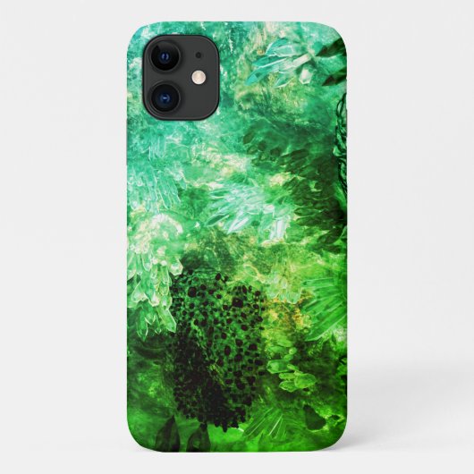 Coques Case-Mate iPhone Couches de cristaux verts (Dos)