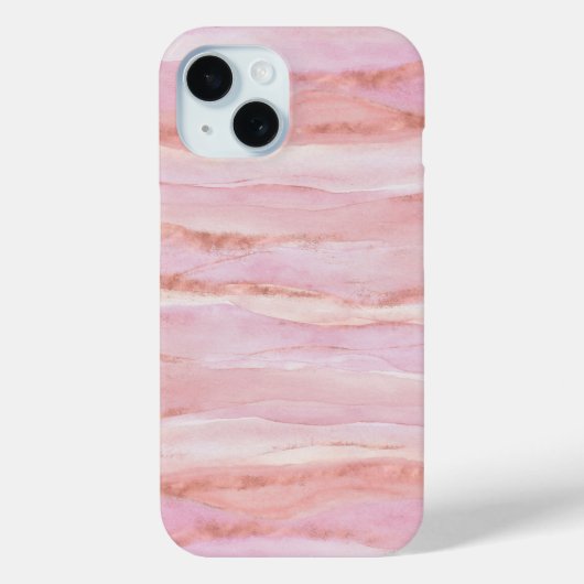 Coques Case-Mate iPhone Couches d'or Rose de Motif d'aquarelle rose Fille (Verso)
