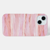 Coques Case-Mate iPhone Couches d'or Rose de Motif d'aquarelle rose Fille (Verso (horizontal))