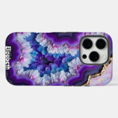 Coques Case-Mate iPhone Couches en pierre violette et or (Verso (horizontal))