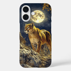Coques iPhone 16 Cougar in the Moonlight Wildlife Art