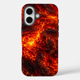 Coques iPhone 16 Coulée de lave en fusion Abstrait volcanique