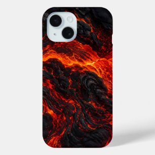 Coque Pour iPhone 15 Coulée de lave en fusion   Texture de feu volcaniq