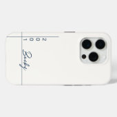 Coques Case-Mate iPhone Couleur blanche couleur bleue Nom et année (Verso (horizontal))