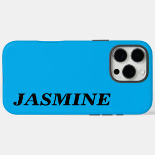 COQUES iPhone 16 PRO MAX COULEUR BLEU CIEL UNIE NOM PERSONNALISÉ MODERNE CH