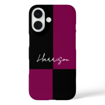 Couleur Bloc Bourgogne Noir Minimal Nom personnali