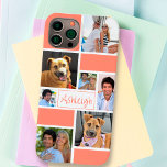 Coque Pour iPhone 14 Couleur Bloc Corail Simple 7 Nom photo Couleur per<br><div class="desc">Créez votre propre boîtier de téléphone photo couleur personnalisée avec un bloc de couleur dans votre choix de couleurs, 7 images et votre nom, monogramme ou autre texte dans votre choix de styles de police et de couleur (illustré dans la typographie à la main moderne). L'échantillon est présenté dans une...</div>