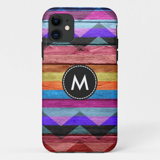 Coques Case-Mate iPhone Couleur Chevron rayures bois #2 (Dos)