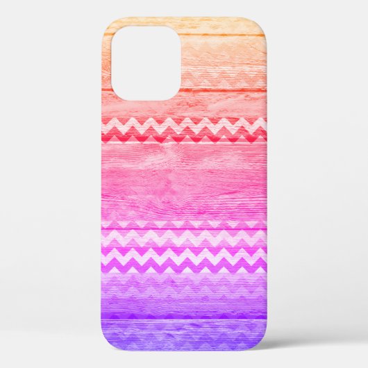 Coques Case-Mate iPhone Couleur Chevron Stripes Bois Look #2 (Verso)