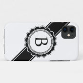 Coques Case-Mate iPhone Couleur chic de coutume de monogramme d'élégance (Dos (Horizontal))