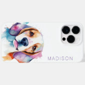 Coques Case-Mate iPhone Couleur d'aquarelle Beagle (Verso (horizontal))