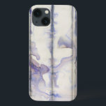 Coques Pour iPhone Couleur d'aquarelle Violet Free Expression<br><div class="desc">Cette oeuvre extraordinaire de libre expression de Jennifer Goldberger est une aquarelle violette pleine de vie. Les lignes noires courent verticalement dans la pièce, et les gouttes de violet s'étendent d'eux comme des vagues dans un lac. Une impression merveilleuse qui irait bien sur un certain nombre de produits Zazzle. Commandez...</div>