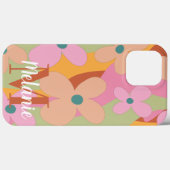 Coques Case-Mate iPhone Couleur de fleur groovy Motif nom (Verso (horizontal))